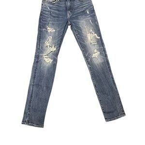 American Eagle Jeans Mens 29x32 Next Level Stretch Skinny Distressed Dark Wash